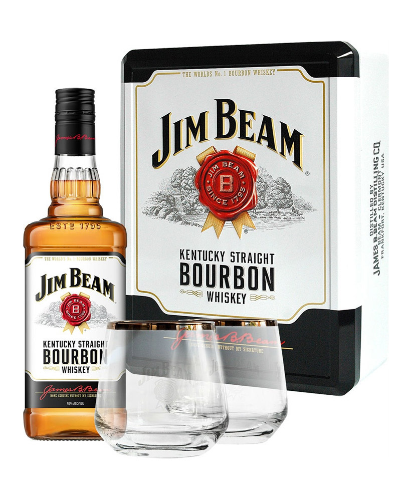 Виски Jim Beam White 40% + 2 Glass (0,7L) изображение 1