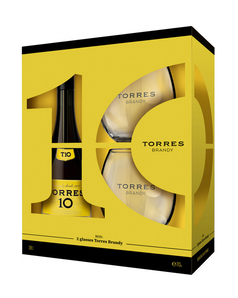 Бренди Torres 10 YO Gran Reserva 38% + 2 Glass (0,7L) изображение 1