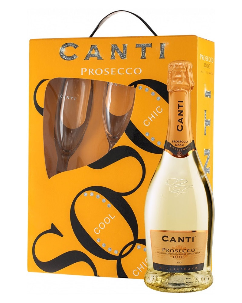 Игристое вино Canti Prosecco 11% + 2 Glass (0,75L) изображение 1