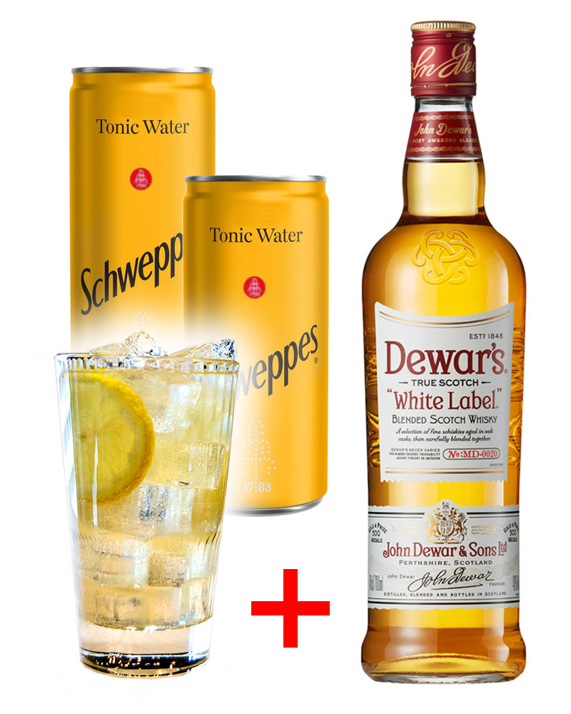 Виски Dewar’s White Label 40% + Schweppes 2 шт (0,5L) изображение 1