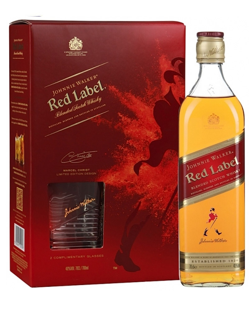 Виски Johnnie Walker Red Label 40% + 2 Glass (0,7L) изображение 1