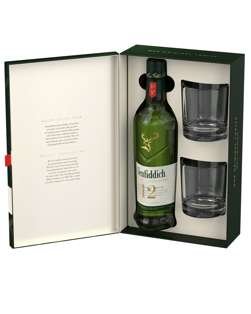 Виски Glenfiddich 12 YO 40% Gift Box + 2 Glass (0,7L) изображение 1
