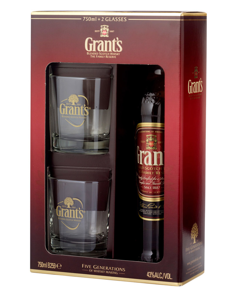 Виски Grant`s Family Reserve 40% + 2 Glass (0,7L) изображение 1