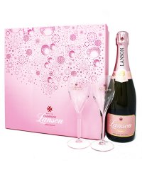 Шампанское Lanson Rose Label Brut Rose 12,5% + 2 Glass (0,75L)